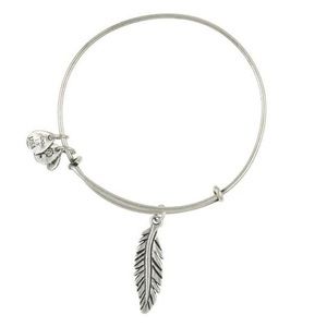 Alex and Ani Silver Tone Feather Bracelet